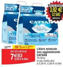 Cora x Carrefour Litière minérale non agglomérante CATSAN offre