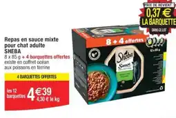 Cora x Carrefour Repas en sauce mixte pour chat adulte SHEBA offre