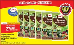 Cora x Carrefour Terreau universel utilisable en agriculture biologique offre