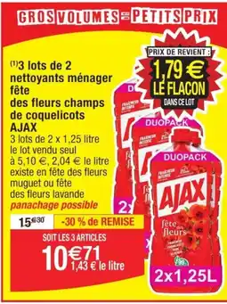 Cora x Carrefour (1)3 lots de 2 nettoyants ménager des fleurs champs de coquelicots AJAX offre