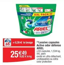 Cora x Carrefour Lessive capsules Active odor défense ARIEL offre