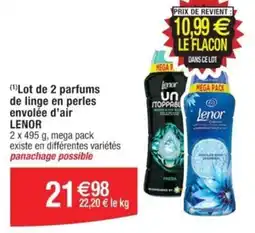 Cora x Carrefour (1) Lot de 2 parfums de linge en perles envolée d'air LENOR offre