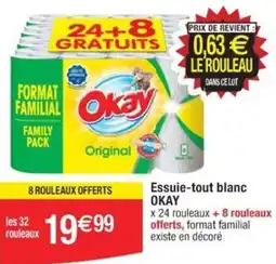 Cora x Carrefour Essuie-tout blanc OKAY offre
