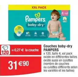 Cora x Carrefour Couches baby-dry PAMPERS offre