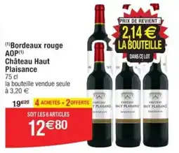 Cora x Carrefour Bordeaux rouge AOP(¹) Château Haut Plaisance offre