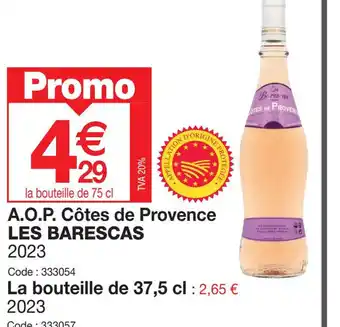 Promocash A.O.P. Côtes de Provence LES BARESCAS offre