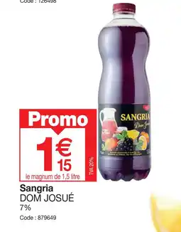 Promocash Sangria DOM JOSUÉ offre
