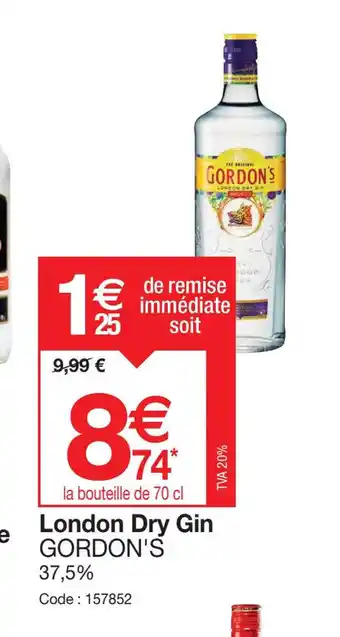 Promocash London Dry Gin GORDON'S offre