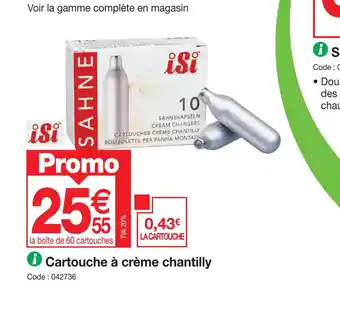 Promocash Cartouche à crème chantilly offre