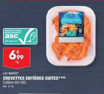 ALDI CREVETTES ENTIÈRES CUITES offre