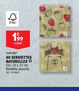 40 SERVIETTES NATURELLES