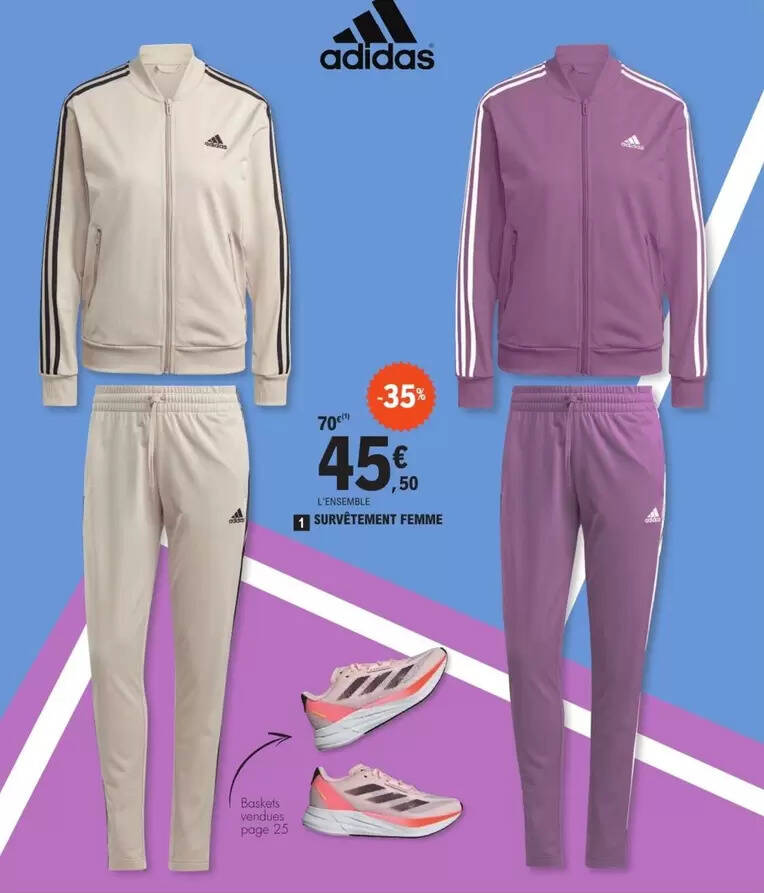 Adidas survetement femme