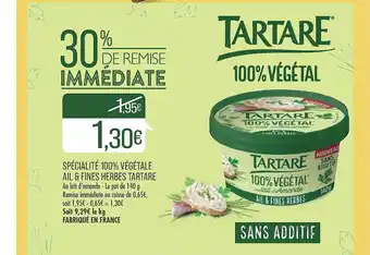 Match Spécialité 100% Végétale Ail & Fines Herbes Tartare offre