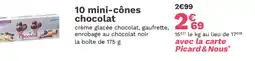 Picard 10 mini-cônes chocolat offre