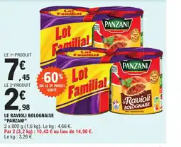 E.Leclerc Express LE RAVIOLI BOLOGNAISE "PANZANI" offre