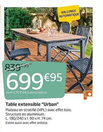 Jardiland Table Extensible offre
