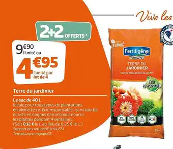 Jardiland Terre Du Jardinier Fertiligène Naturen offre