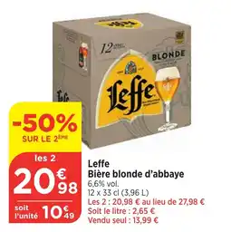 Maximarché Leffe Bière blonde d'abbaye offre