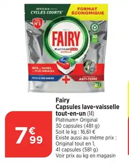 Maximarché Fairy Capsules lave-vaisselle tout-en-un (14) offre