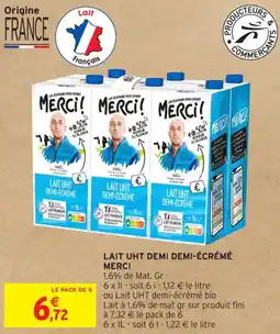 LAIT UHT DEMI DEMI-ÉCRÉMÉ MERCI