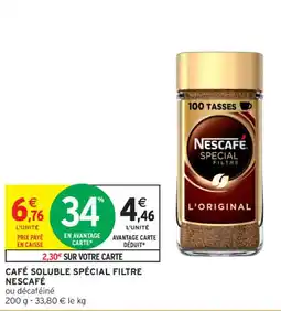 Intermarché Contact CAFÉ SOLUBLE SPÉCIAL FILTRE NESCAFÉ offre