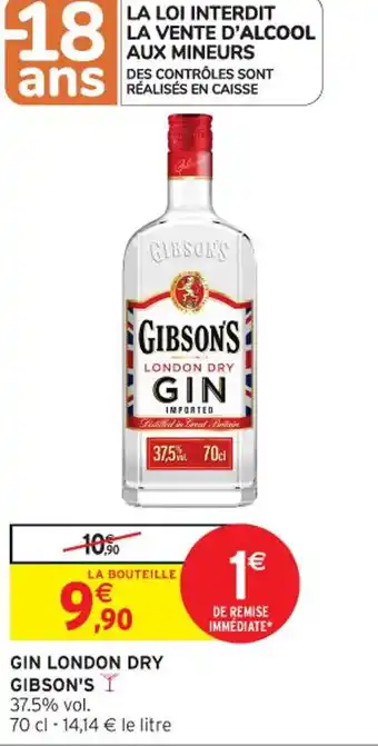 Intermarché Contact GIN LONDON DRY GIBSON'S offre