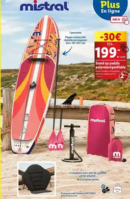 Lidl Mistral - stand up paddle polyvalent gonflable offre