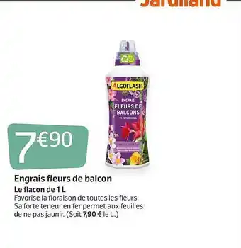 Jardiland Engrais Fleurs De Balcon Algoflash offre