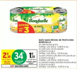 Intermarché Bonduelle - maïs sans résidu de pesticides offre