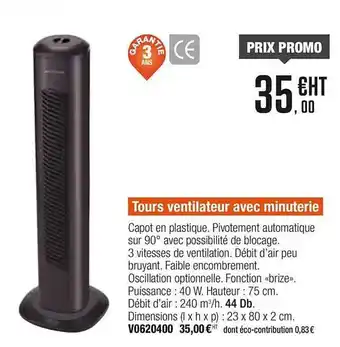 Tours Ventilateur Avec Minuterie