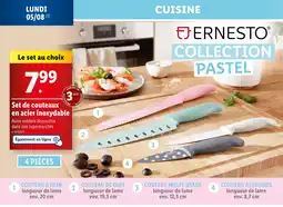 Lidl Set de couteaux en acier inoxydable offre