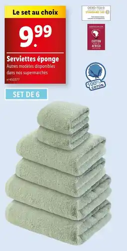 Lidl Serviettes éponge offre
