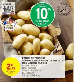 Intermarché POMME DE TERRE DE CONSOMMATION NOUVELLE RECOLTE MON MARCHÉ PLAISIR offre