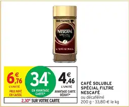Intermarché CAFÉ SOLUBLE SPÉCIAL FILTRE NESCAFÉ offre