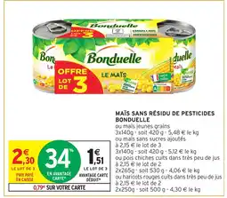 Intermarché MAÏS SANS RÉSIDU DE PESTICIDES BONDUELLE offre