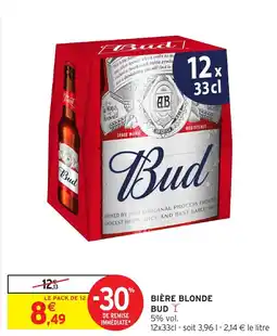 Intermarché BIÈRE BLONDE BUD offre