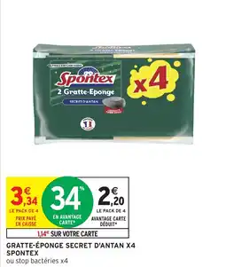 Intermarché GRATTE-ÉPONGE SECRET D'ANTAN X4 SPONTEX offre
