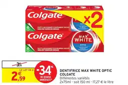 Intermarché DENTIFRICE MAX WHITE OPTIC COLGATE offre