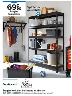 Castorama Étagère métal et bois Rand H. 180 cm offre