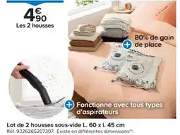 Castorama Lot de 2 housses sous-vide L. 60 x l. 45 cm offre