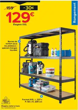 Castorama Étagère métal et bois offre