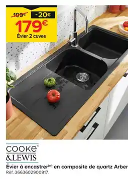 Castorama Évier à encastrer(W) en composite de quartz Arber offre