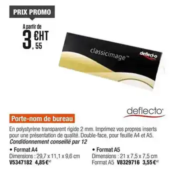 Plein ciel Porte-nom De Bureau Deflecto offre