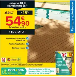 Castorama Saturateur(d) extérieur V33 Haute Protection mat naturel offre