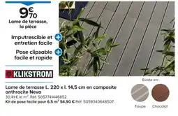 Castorama Lame de terrasse L. 220 x I. 14,5 cm en composite anthracite Neva offre