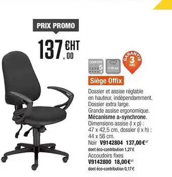 Plein ciel Siège Offix offre