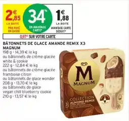 Intermarché Magnum - bâtonnets de glace amande remix x3 offre