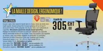Plein ciel Siège Z Body offre