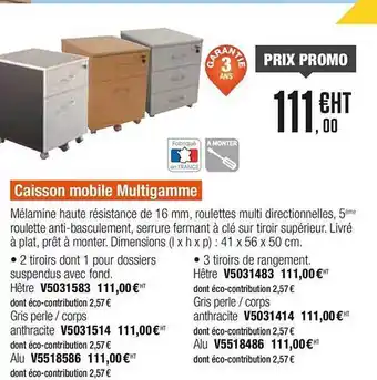 Plein ciel Caisson Mobile Multigamme offre