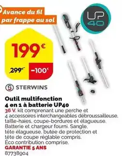 Gifi Sterwins - outil multifonction 4 en 1 à batterie up40 offre
